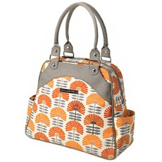 petunia pickle Bottom 印花手提尿布收納袋, 灰色 橘色花朵款