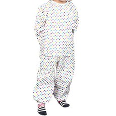 Plie 彩色愛心防污防水畫畫2件式圍裙, 白色的