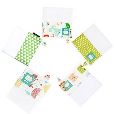 Coney Island 女童拼接圖案印花掛繩毛巾組, 雨、三角（綠色）、玩具菊（綠色）、綠點、動物