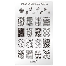 KONAD 印花方形圖案板 美甲彩繪, 10, 1個