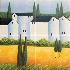 黃金田野與和平的白色小屋-2 4張, 摘要-424, 4個