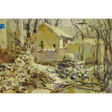 Scenery024 러프하게 표현된 집과 나무 각 3장