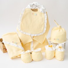 난쟁이똥자루 DIY 레이스 출산세트, 노랑, 1개