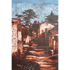 Scenery034 染上晚霞的巷弄 3張, 混色