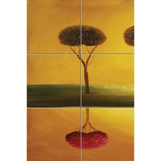 Abstract427 강에 비치는 나무 한그루 6장, 혼합색상