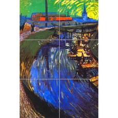 Scenery122 러프한 터치감의 강 나룻터 풍경 6장, 혼합색상