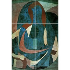 Abstract001추상화 푸른색의 사람 6장, 혼합색상