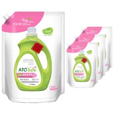 ATO Safe 衣物柔軟精 粉紅玫瑰香 補充包, 4個, 1.8L