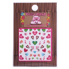 Piggy Paint 3-D 네일 아트 스티커, Heart, 1개
