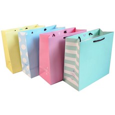 아이비스 1800 심플 컬러 종이 쇼핑백, 랜덤 발송, 4개