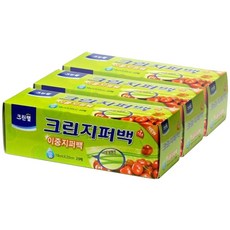 크린랩 크린 이중지퍼백, 소(S), 20개입, 3개