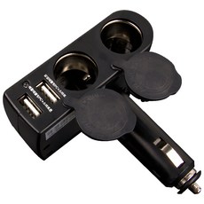 코시 차량용 듀얼 소켓 충전기 CGR1224AT, 1개