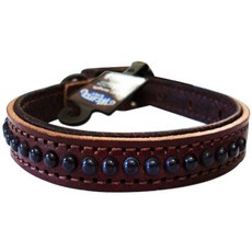 웨버 아웃러 장식 가죽 목줄, 갈색, 1개