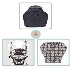 SINBII 3.0口袋孩童坐墊 藍色牛仔布+雙肩揹帶 藍色牛仔布+印花背部套, 1組