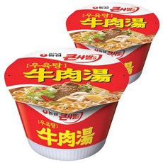 농심 우육탕 큰사발면 115g, 2개