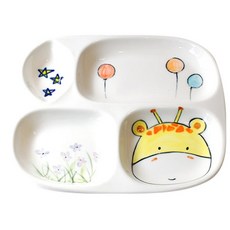 手繪風格餐盤, 長頸鹿款