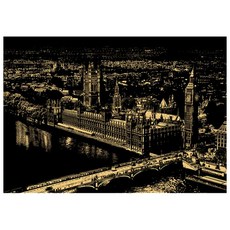ARTJOY Scratch 夜景金珍珠 28.5 x 40.5cm, 倫敦鐘樓大笨鐘