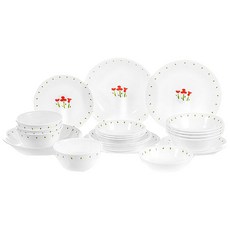 Corelle 康寧 4人份花朵印花碗盤組 20入, 7種