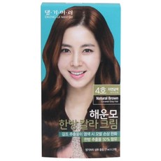 댕기머리 해운모 한방 칼라크림 새치머리용, 4호 자연갈색, 1개, 1개