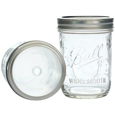 볼메이슨자 와이드 컬러리드 빨대텀블러, 투명, 473ml, 473ml, 2개