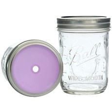 볼메이슨자 와이드 컬러리드 빨대텀블러 2개, 퍼플, 473ml, 473ml, 1개