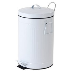 Roman 羅馬牌靜音腳踏式垃圾桶 5 L, 白色, 1個