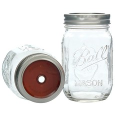 볼메이슨자 레귤러컬러리드 빨대텀블러 쵸코, 473ml, 2개