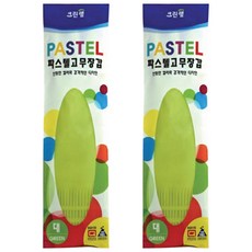크린랩 파스텔 고무장갑 그린, 2개, 대(L)