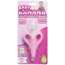 BabyBanana 造型矽膠牙刷, 粉色, 1入