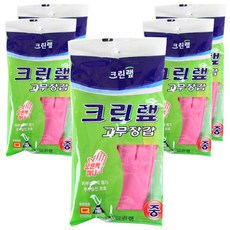 크린랩 고무장갑 오른쪽 하나, 핑크, 중(M), 5개