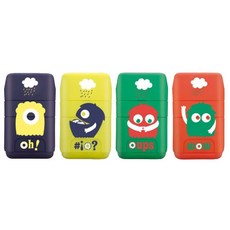 밀란 콤팩트 몬스터 연필깎이+지우개, 랜덤 발송, 1개