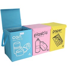 不織布分類回收箱3種蓋型, 混色, 1個
