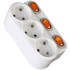 Hyundai Electric 節能型開關式旋轉延長線 獨立3孔 HT116, 1個, 獨立節能3孔_旋轉, 134mm