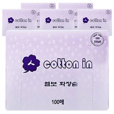 내츄럴 퓨어 코튼인 엠보 화장솜, 100매, 6개