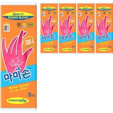 마미손 고무장갑 S, 핑크, 소(S), 5개