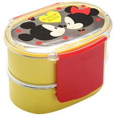 릴팡 디즈니 아동용 미키 버클스텐 2단 도시락, 옐로우, 1개