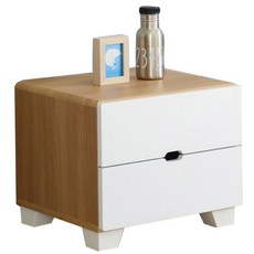 JD FURNITURE Romi 腳柱型 2層抽屜櫃, 相思木白色