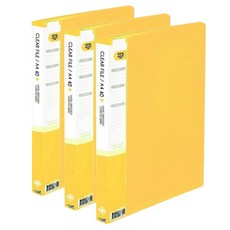 희망사무포인트 클리어 파일 40매, 노랑, 3개