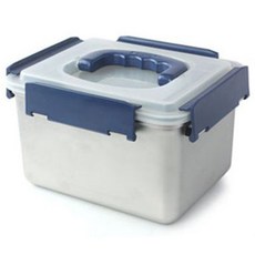 greenkeeps 冰箱用不銹鋼密封容器/藍色 GK-5.0P, 5L