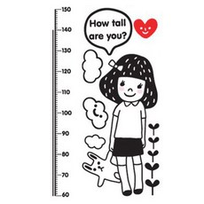 身高測量壁紙 P074 A款, 黑色