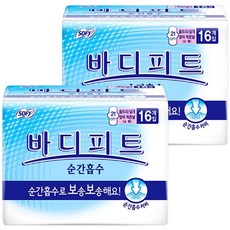 바디피트 순간흡수 생리대, 소형, 16개입, 2개