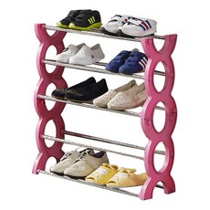 5層鞋子整理架, 粉紅色, 1個