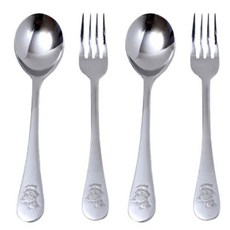 아이조움 아동용 고양이 스푼 + 포크 세트, 2세트