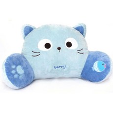 ANINARA 貓咪造型腰靠墊 L號, 漿果（藍色）