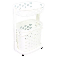 Mahaliving 2層洗衣籃, 白領(心), 1個