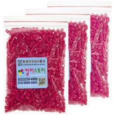 컬러스토리 싱글 컬러비즈, 연빨강, 6개