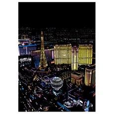 ARTJOY DIY 刮刮夜景 40.5 x 28.5 cm, 拉斯維加斯巴黎酒店, 1個