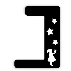 Homecoco 單聯用 摘星少女 開關蓋貼紙, 黑色