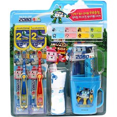 2080 兒童波力救援小英雄牙膏牙刷組, 混色, 1組
