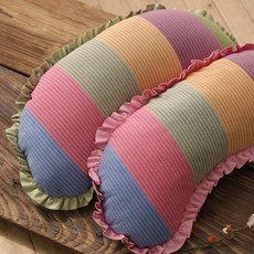 拼色半月型蕎麥枕, 淺綠色